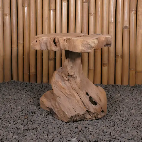 Product image 1 of the product “Table with abstract legs made of teak wood about 35cm height ”